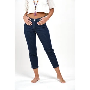 1011 Kadın Likralı Denim Pantolon Koyu Mavi