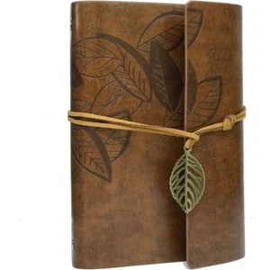 Yaprak Desen Deri Kaplı Defter