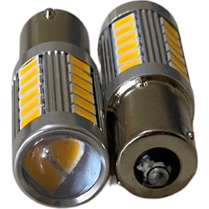 12V 93 LED Tek Duy Turuncu Mercekli 33 Ledli Ampul