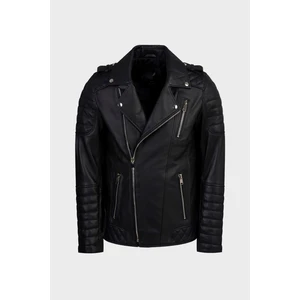 Gerçek Erkek Motorcu Vintage Eskitme Deri Mont