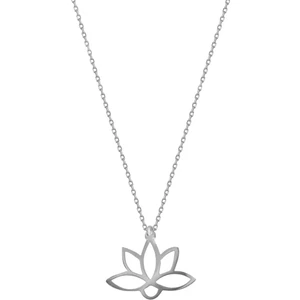 Lotus Çiçeği Minik Lotus Kolyesi 925 Ayar Gümüş (Rodyum Kaplamayla Güçlendirilmiştir)