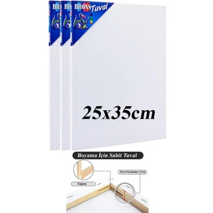 Tuval 25X35 3 Adet Gerdirme Apartlı Arkadan Zımbalı 25*35 Tual Akrilik Boya Yağlı Boya