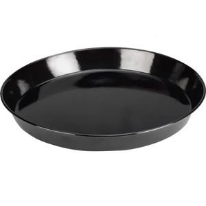 Emaye Kaplamalı Yuvarlak Siyah Tepsi Fırın Tepsisi 32 cm