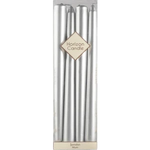 Şamdan Mum - Konik - Kokusuz - 4'lü - Parlak Metalik Renk - 2,2*25 cm