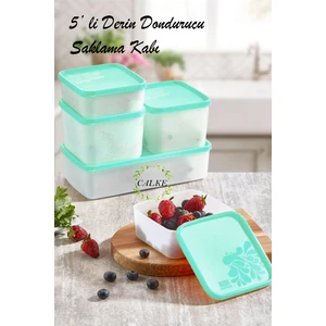 Derin Dondurucu Saklama Kabı Seti - 5'Li Set | No Frost Saklama Kapları Deepfreeze Saklama Kabı