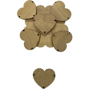 Ala Depo Ahşap Süs Minik Kalp Açık Meşe  10 Adet