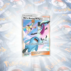 Yine Fırlatıldık! (We’re Blasting Off Again!) Roket Takımı Full Art Holo Custom Pokemon Kartı