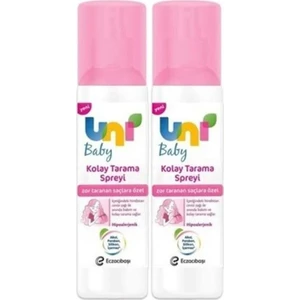 Uni Baby Zor Taranan Saçlara Özel Kolay Saç Tarama Spreyi 200ML x 2 Adet