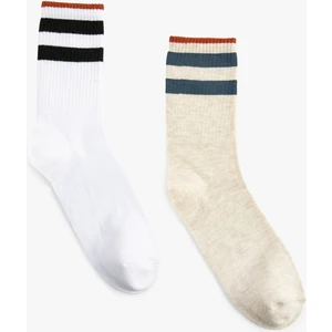 2'li Soket Çorap Seti Slogan Baskılı