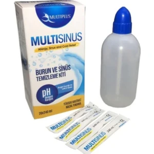 Multısınus Burun Temizleme Kiti - Yanma ve Tahriş Etmeyen, %99,9 Saflıkta, 240 ml Şişe + 20 Poşet