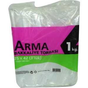Naylon Torba Arma Şeffaf Bakkaliye Kuruyemiş Şeker Torbası 25X42 (3 Lik ) Takribi 140 Adet 1000 gr