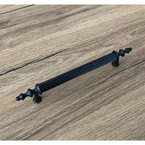 Mat Siyah Mobilya Dolap Mutfak Çekmece Kulpu 64 mm (6,4 Cm) 10 Adet