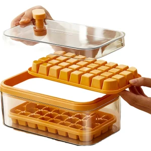 Dimute Shop Buz Kutusu Kapaklı ve Buz Kepçeli Çift Buz Küpü Makinesi Kalıbı (Yurt Dışından)