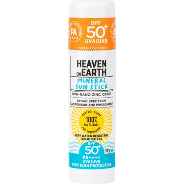 Heaven On Earth Suya Dayanıklı Mineral Güneş Koruyucu Stick SPF50+ / Pa++++