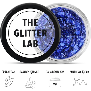 The Glitter Lab - Jel Formlu Parlak Glitter - Midnight Blue ~10