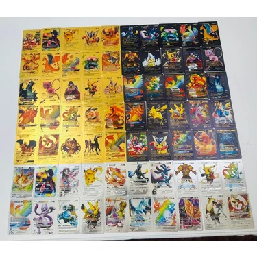 Abetto Market Pokemon Oyun Kartı Özel Seri Silver, Black & Gold Kart 3 Set 70 Özel Seri