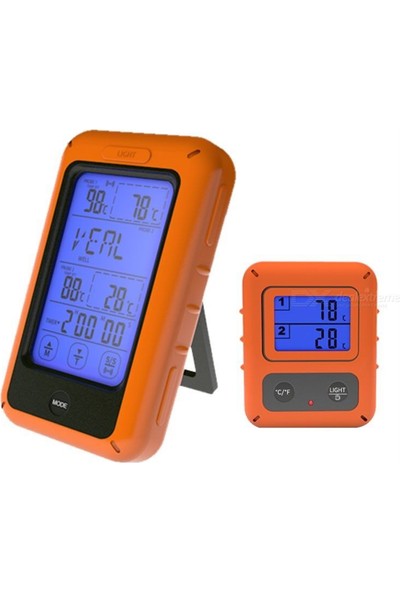 Kuheshope Barbekü Araçları Için Çift Gıda Sıcaklık Probu ile TS-TP20 Kablosuz Dokunmatik Ekran Dijital Termometre (Yurt Dışından)