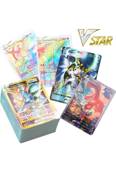 Abetto Market Pokemon Özel Seri V-Star,v-Max & Gold Kart Seri Bir Arada 25 Adet Kart ve Taşıma Çantası