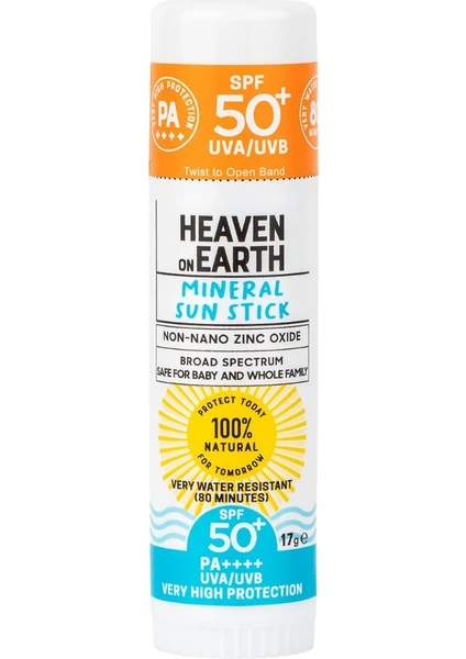 Heaven On Earth Suya Dayanıklı Mineral Güneş Koruyucu Stick SPF50+ / Pa++++ 17GR