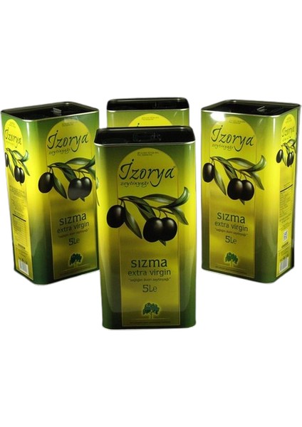 izorya Naturel Sızma Zeytinyağı Teneke Koli 5 lt x 4'lü