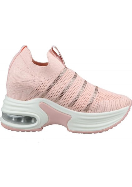 23Y300-4 Dolgu Topuk Pembe Kadın Sneakers