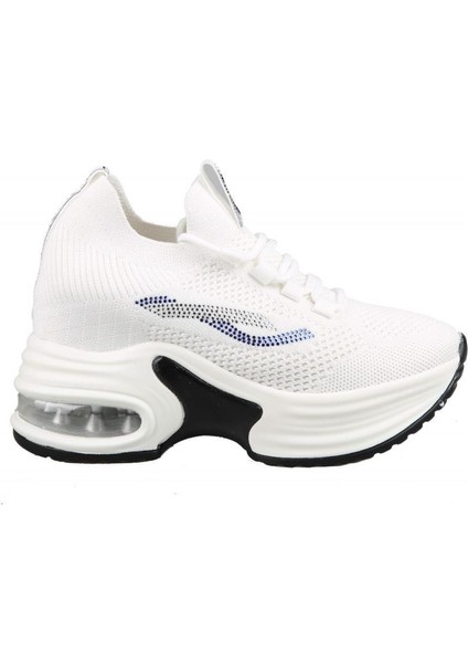 23Y300-2 Dolgu Topuk Beyaz Kadın Sneakers