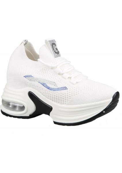 23Y300-2 Dolgu Topuk Beyaz Kadın Sneakers