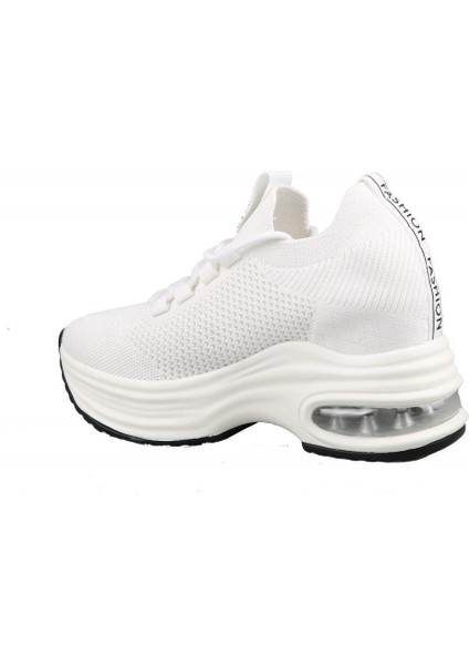 23Y300-2 Dolgu Topuk Beyaz Kadın Sneakers
