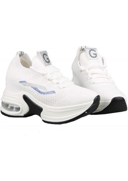 23Y300-2 Dolgu Topuk Beyaz Kadın Sneakers
