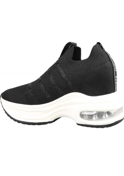 23Y300-4 Dolgu Topuk Siyah Kadın Sneakers fırsatları