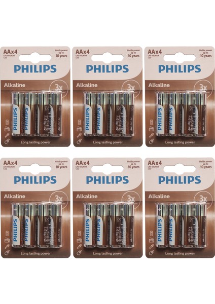 Phılıps Alkaline Aa Pil 6 Paket 24 Adet