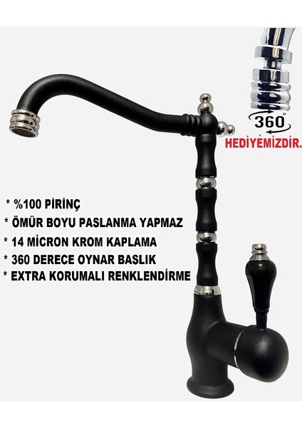 Antik Siyah Krom Evye Bataryası