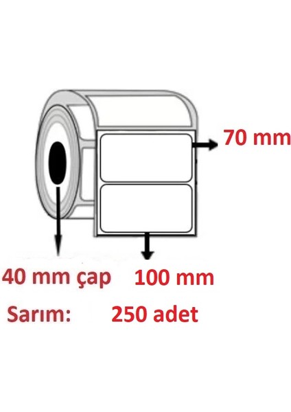 70X100 Eco Termal Etiket ( 250 Lü )