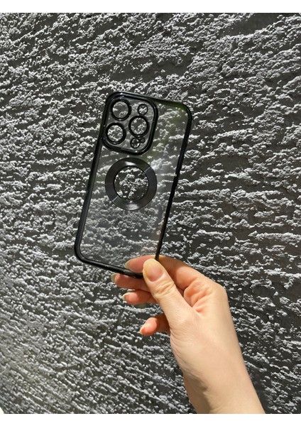 Biggsm Apple iPhone 14 Pro Uyumlu Köşeleri Renkli Şeffaf Kamera Korumalı Silikon Luxury Telefon Kılıfı
