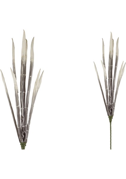 Flora Uzun Dallar Gri Beyaz 100CM Kıvrılabilir Dekoratif Yapay Çiçek (1 Dal)