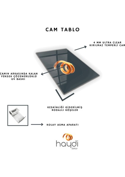 Kahve Halkası Içinde Sıcak Kahve Fincanı Cam Tablo