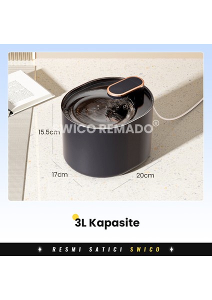 3l Filtre Fonksiyonlu Otomatik Pet Su Sebili - Gri (Yurt Dışından) fiyatları