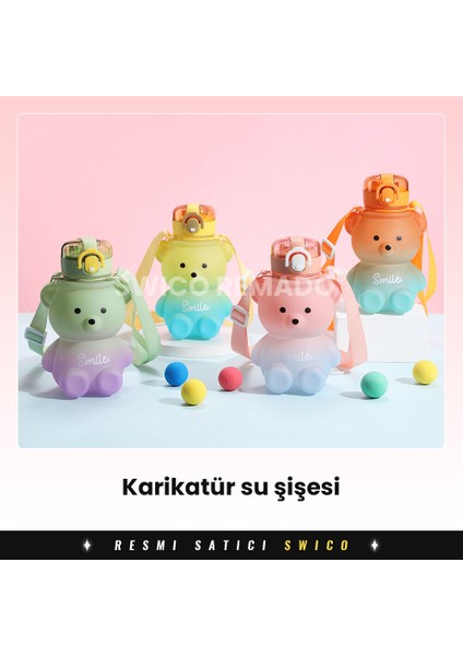 800ML Ayı Modeli Çocuk Su Şişesi 800ML - Pembe / Açık Mor (Yurt Dışından) fiyatları