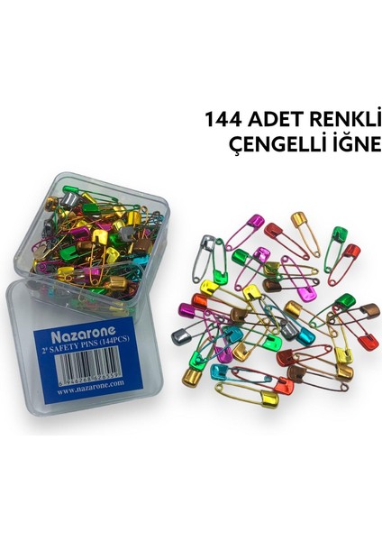 Çengelli Iğne No:2 Renkli 144 Adet