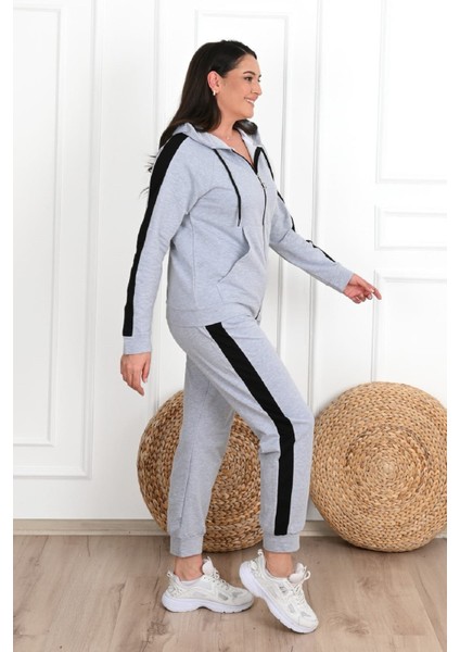 Kadın Yan Şerit Detaylı Büyük Beden Eşofman Takımı 3504-23 fırsatları