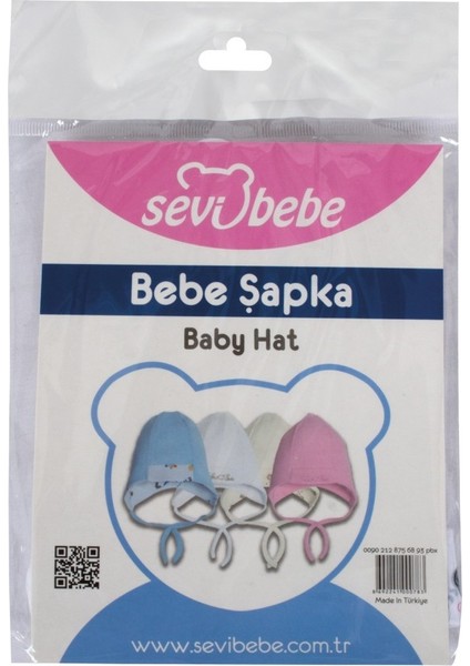 Bebe Kulaklı Şapka Sevimli Ayıcık Mavi