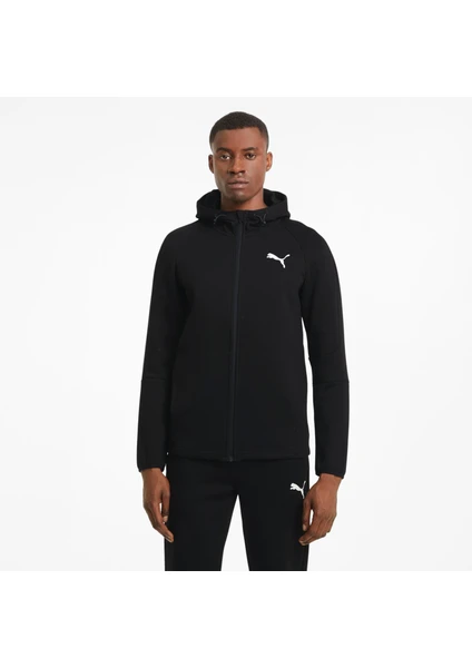 Erkek Puma Black Puma Evostrıpe Core Fz Hoodie Siyah Erkek Hoodie