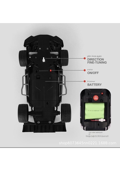 Rc1.24 Alaşımlı Uzaktan Kumandalı Yarış Kablosuz Yüksek Hızlı Drift 2.4g Oyuncak Araba Şarjı (Yurt Dışından)