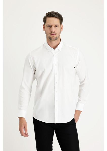 Uzun Kol Slim Fit Oxford Gömlek