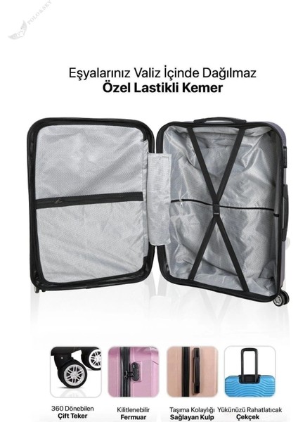 Petek Model Füme Renk 3'lü Valiz Seti indirimleri