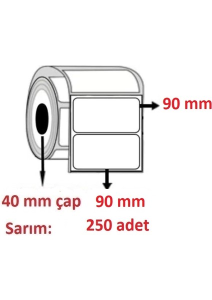 90X90 Eco Termal Etiket ( 250 Lü )