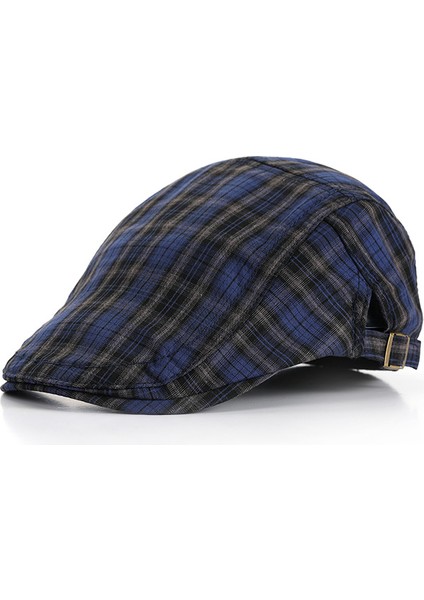 Ekose Kumaş Edebi Retro Ördek Dil Kapağı Ince Kesitli Bere (Yurt Dışından)