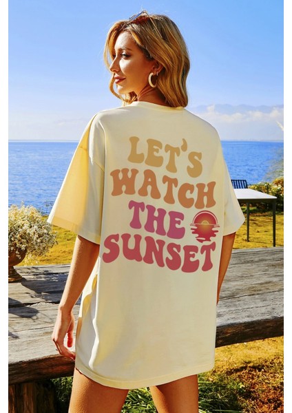 Unisex Lets Watch The Sunset Tasarım Tshirt fiyatları