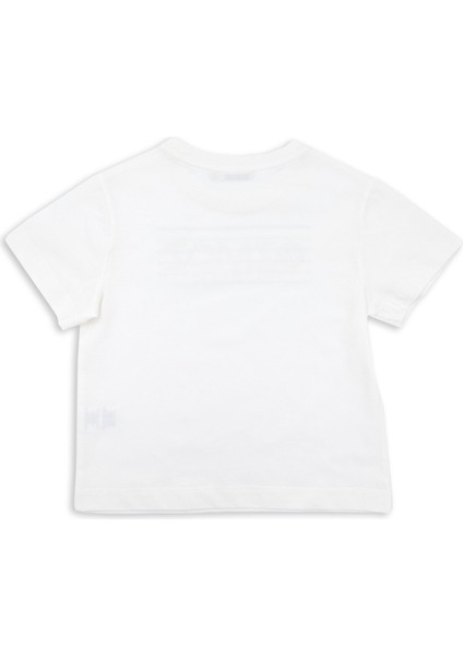 Organik Pamuk Şerit Baskılı Unisex Çocuk Tshirt modelleri