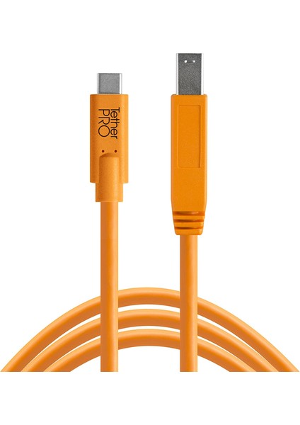 Tetherpro Usb-C To 3.0 Male B Bağlantı Kablosu 15' (4.6m) Dslr Kamera, Turuncu
